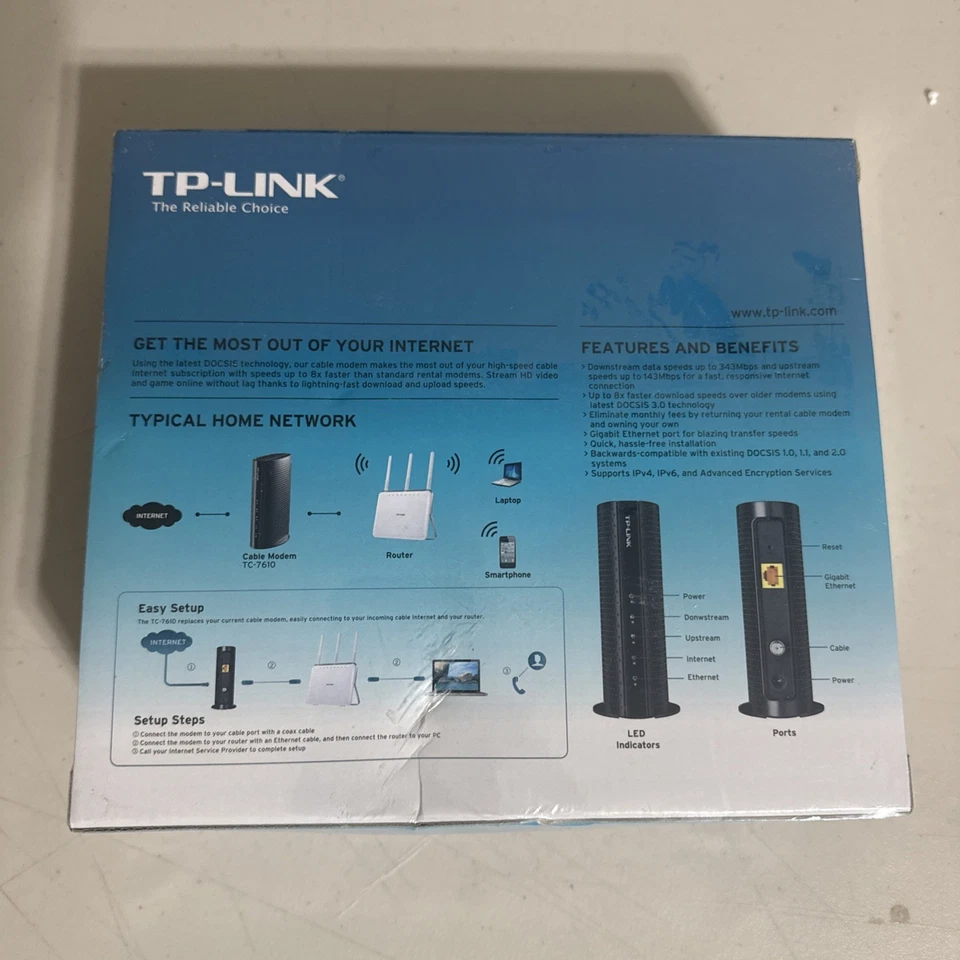 TP-LINK Model No. TC-7610 DOCSIS 3.0 Cable Modem - Image 2 of 2