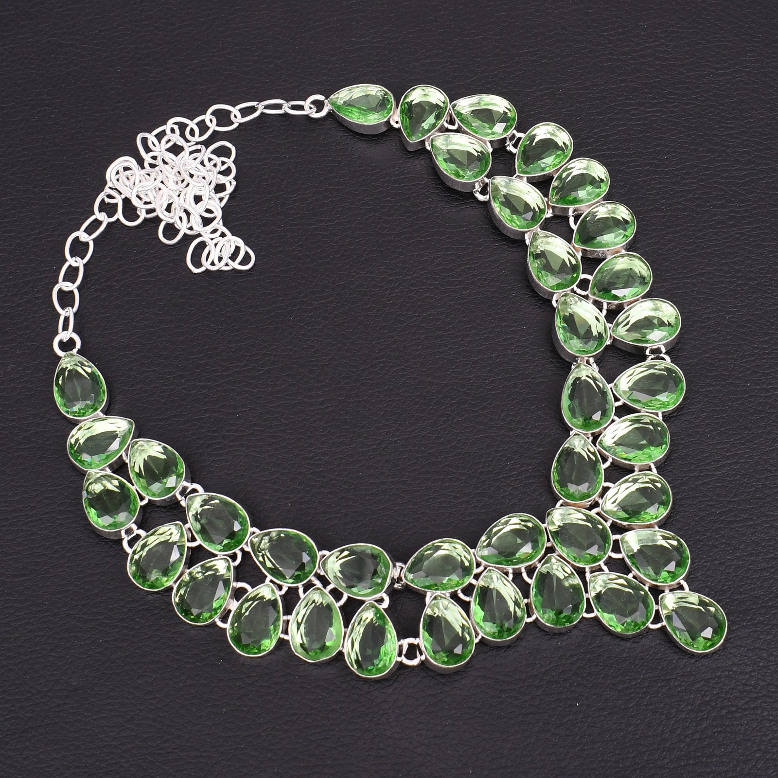 Peridot Gemstone Handmade Big Necklace Jewelry Gift 83 Gms LBN-9452