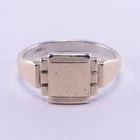 Vintage British 9ct Gold on Silver Signet Ring – Art Deco  US 14 / UK Z+3