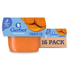 Gerber Stage 1 Baby Food, Sweet Potato Puree Tub, No Artificial Colors or Flavor