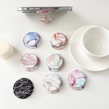 For iPhone 12-17 Magsafe Magnetic Marble Design Pop-Up Socket Grip Stand Holder