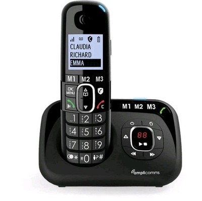 amplicomms BigTel 1580 Seniorentelefon Großtastentelefon ATL1423341 DECT Schwarz