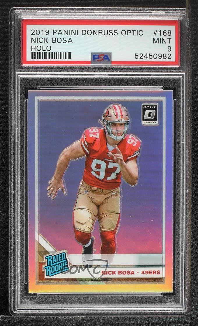 2019 Panini Donruss Optic Rated Rookie Holo Prizm Nick Bosa #168 PSA 9 MINT 0k2i