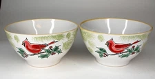 New Eli + Ana Stoneware Soup 6” Bowl Traditional Holiday Red Cardinal