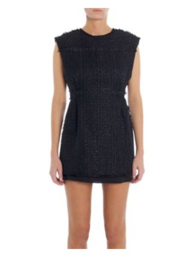 Mini robe de ventes exceptionnelles soirée femme LANVIN noire doublée dos sans manches 42