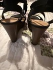 indigo rd. Women’s Black Faux Suede Laser Cut Wedge Sandals Ankle Strap 6 — photo 9