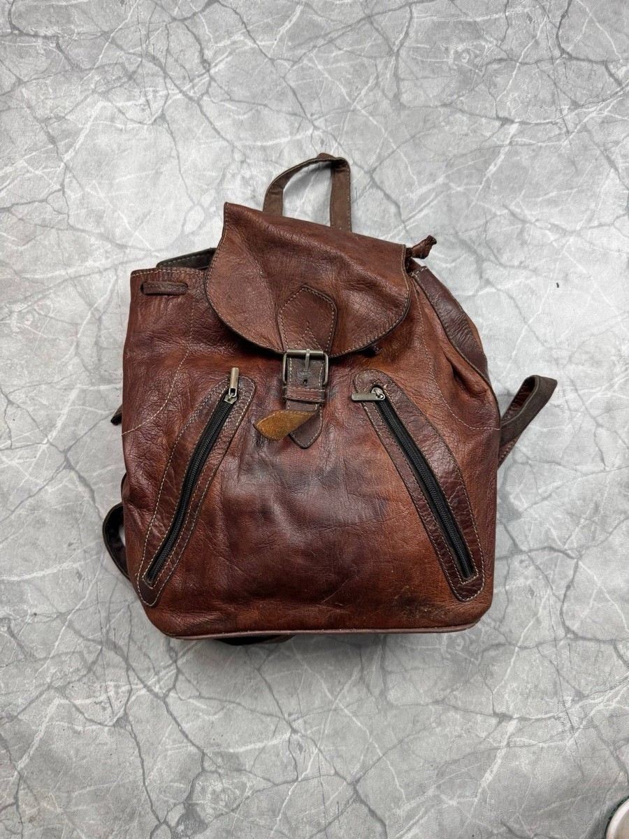 Vintage Diesel Junya Watanabe Style Leather Backpack Brown