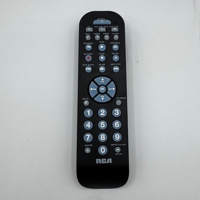RCA Universal Remote Control Black TV SAT CBL DTC DVD VCR Replacement