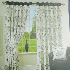 Lucille Eyelet Curtains by Contemporary Collections Grey - 90 in x 90 in