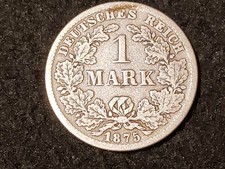 Kaiserreich Dt. Reich 1 Mark 1875 E, Echtes Silber, 900 Silber, VZ, Reichsadler.