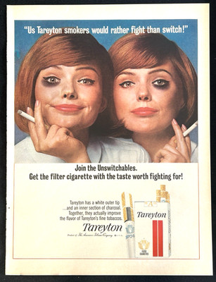 1966 Tareyton Cigarette Tobacco Women Smoking/Hiram Walker Vintage Print Ad