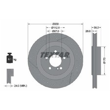 2x Textar Scheibenbremse 26191818 hinten A1714230212