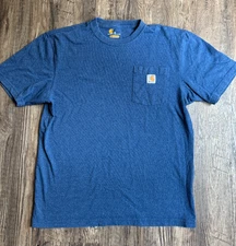 Carhartt Men’s T-Shirt Heather Blue Size M Pocket Tee Original Fit Workwear