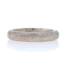 Sterling Silver Textured Band - 925 Stackable Ring Sz 8