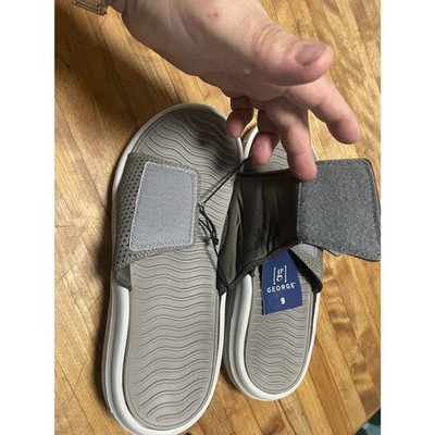 Men's grey and white New slide sandals size 9