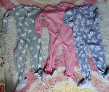 Carter's Girls 5T Fleece Footed Zip Sleeper Pajamas 3-Piece Floral Hearts Bear