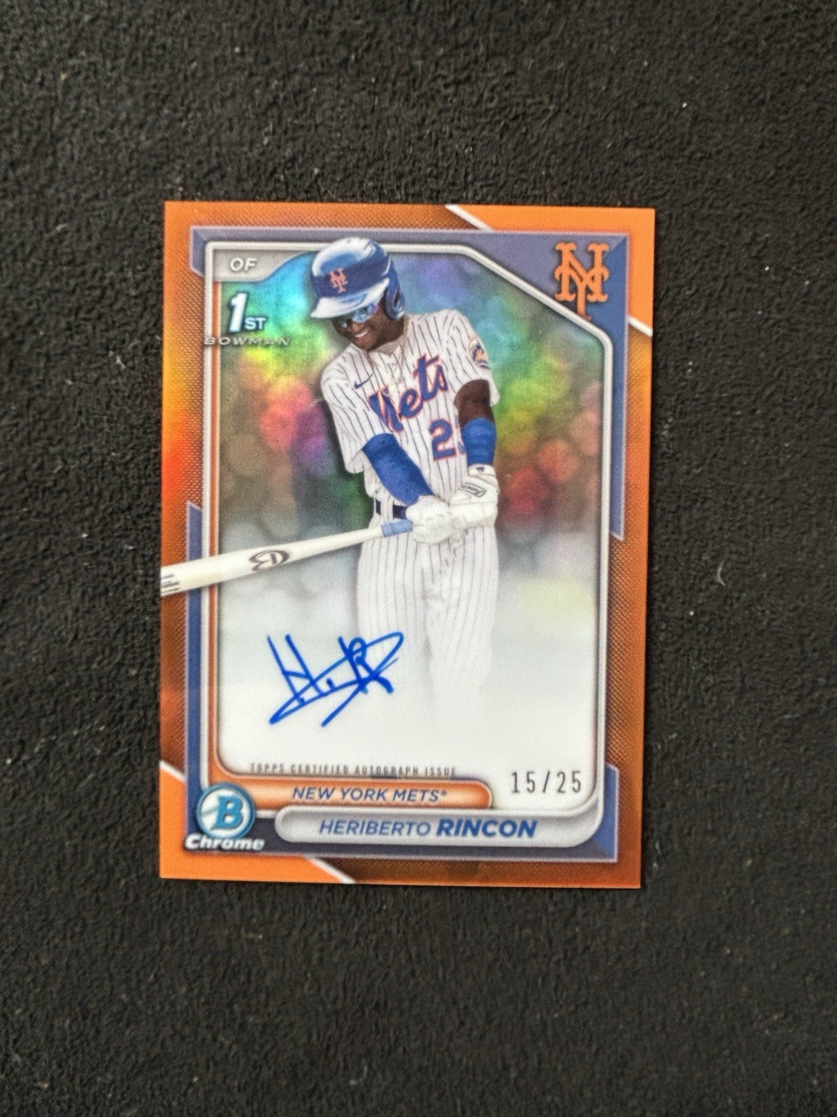 2024 Bowman Chrome Heriberto Rincon Auto Orange CPA-HR  /25 Refractor 1st