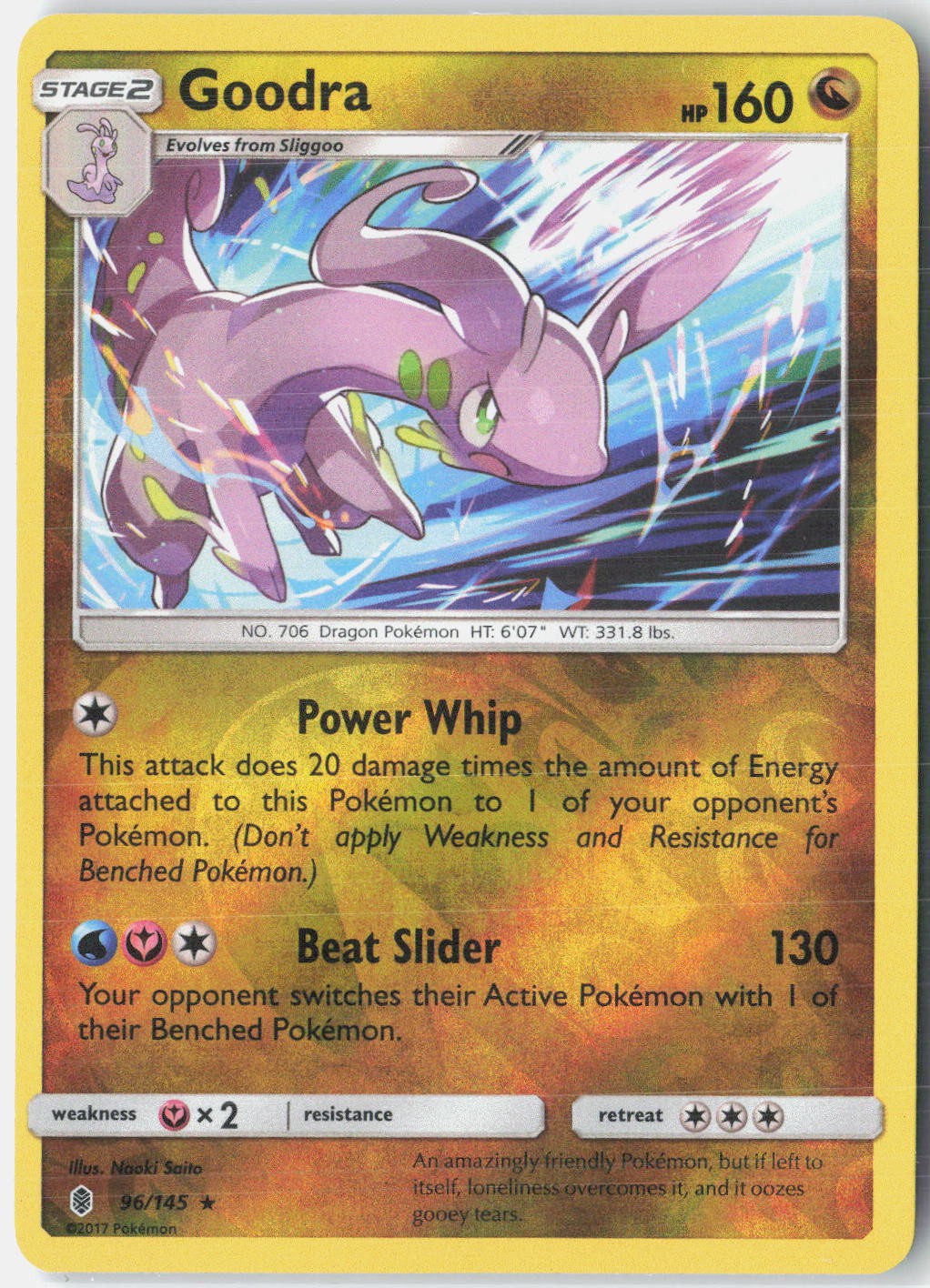 Goodra 96/145 Holo Rare Guardians Rising Pokemon Reverse Holo Near Mint