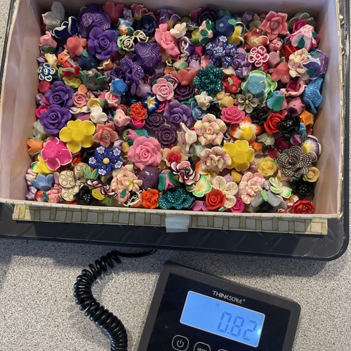 .8 Lb Colorful Fimo Handmade Polymer Clay 3D Flower Plumeria Beads Assorted