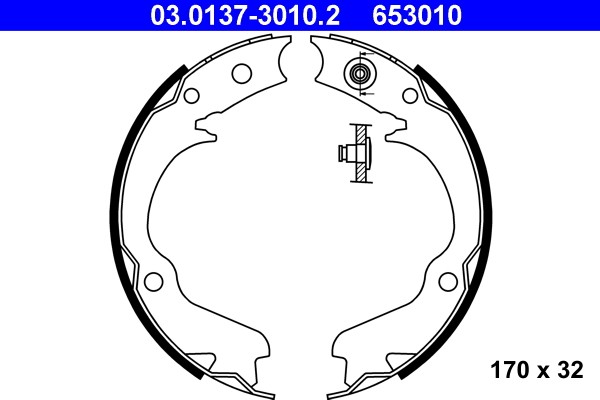 Rear ATE 03.0137-3010.2 Brake Shoe Set, parking brake for SUBARU