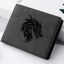 Men's Short Wallet Frosted PU Leather Zipper Coin Purse Vintage American