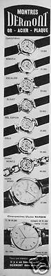 WERBUNG UHREN DERMONT 18 KARAT GOLD STAHL PLATTIERT CHRONOMETER ULYSSE NARDIN