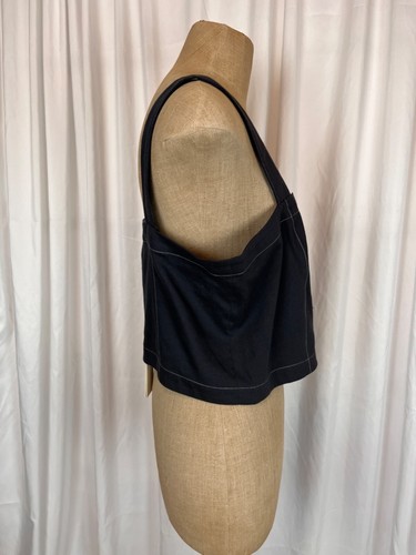 Top Veronica Barba Tiffany Blu Bottone Frontale Top Gilet Taglia L Nuovo con etichette $298 - Foto 5 di 6