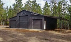 Metal Building Steel Pole Barn Kit Prefab 5 Car Garage Shop 66x36