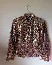 Monsoon Twilight Fitted Gold And Jacket Burgundy Sz 12