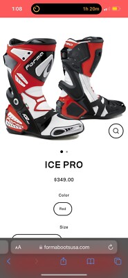 Leather Boots Racing Forma Ice Pro Red White Black Men s 11