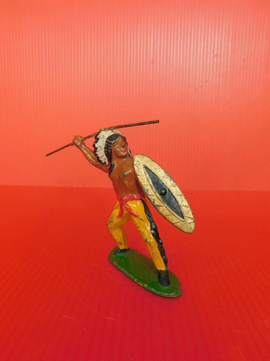 Soldat De Plomb Ancien GEMALU - Chef Indien Avec Fusil - Collection 1:32