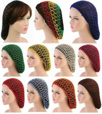Mesh Hair Net Rayon Crochet Hair Nets Knit Snood Hat Crocheted Sleep Cap 16Color