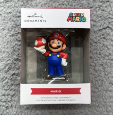 Super Mario Nintendo Christmas Ornament w/ Super Mushroom Hallmark Ornament NEW