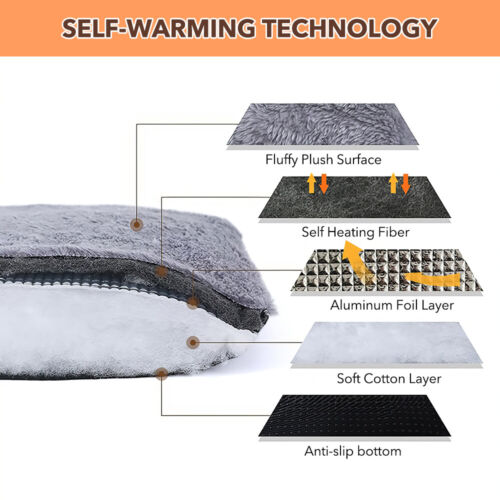 Pet Self Heating Pad Thermal Pet Mat Dog Cat Blanket Machine Washable Dog Mat US - Picture 12 of 20
