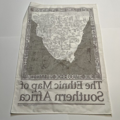 NWOT Ethnic Map Of Africa Dish Tea Towel Landmarks Collectible Vintage - Picture 12 of 12
