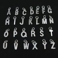 925 Sterling Silver Initial Letter Charms Pendant, A-Z Letter Pendant (1 piece)