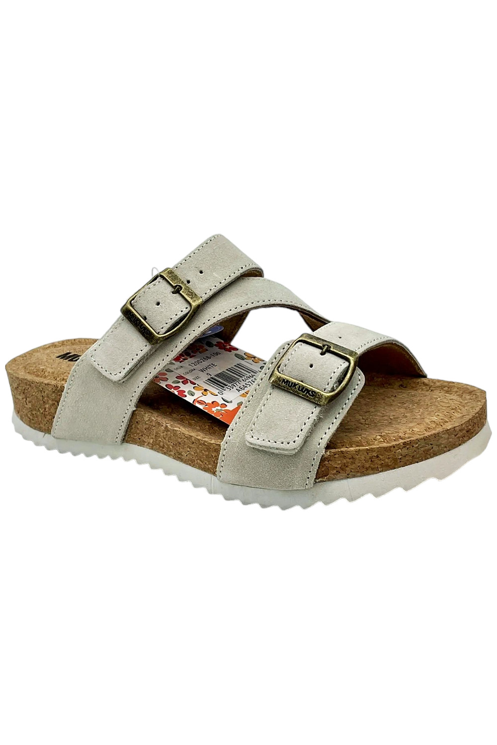 Женские замшевые босоножки MUK LUKS с двойной пряжкой Poppy White 4390₽