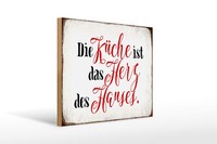 Holzschild Spruch 40X30 Cm KüChe Ist Das Herz Des Hauses Deko Schild