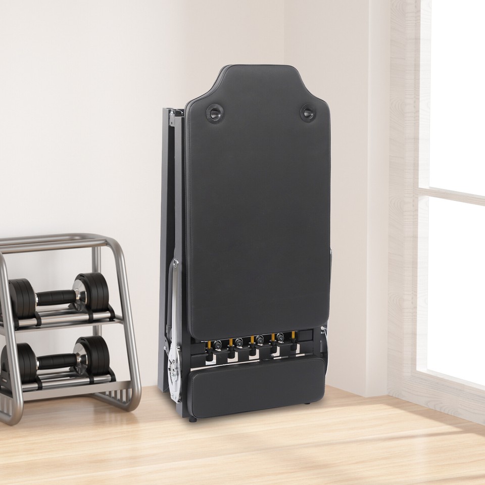 Foldable Pilates Reformer Workout Machine Cardio Fitness Full Body Yoga