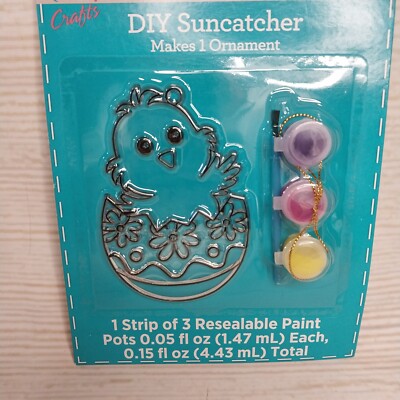 New! Easter Chick Egg Sun Catcher Craft Kit Art Frame Spring Kids Adults Paint