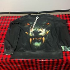 Used wolf graphic design hoodie