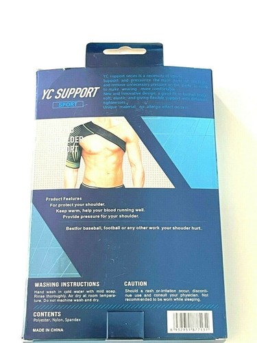 Shoulder Brace Cuff Pain Relief Support Adjustable Belt Sleeve Sprains NEW - Picture 2 of 2