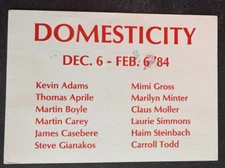 art postcard gallery invitation Domesticity 1984 Suellen Haber Gallery NYC