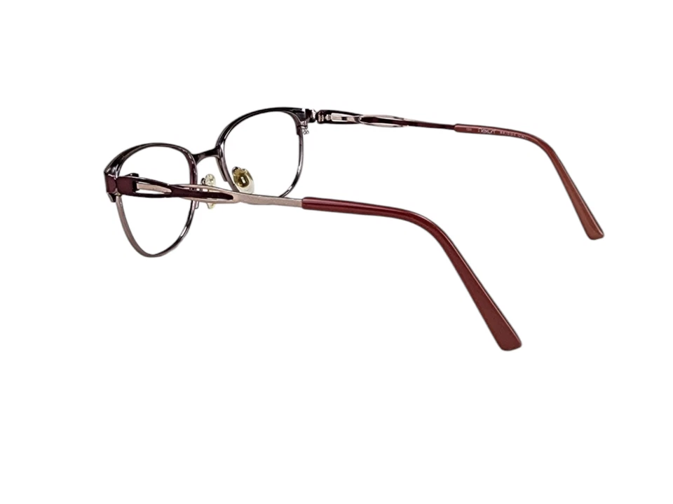 Monturas de gafas Flexon Claudette 604 borgoña plateadas 52-18 135 de diseñador para mujer Foto 4 de 4