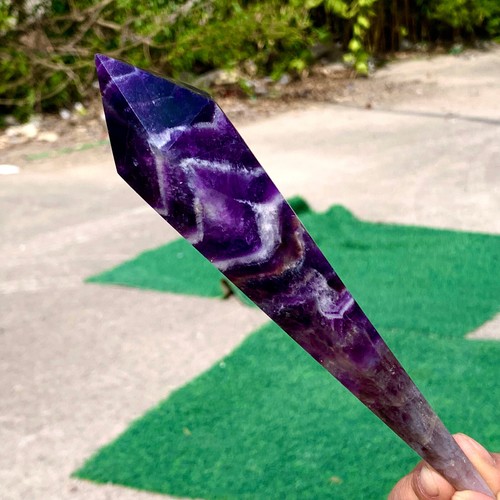 223G Natural Amethyst Quartz Crystal Single Tip Termination Wand Point Healing - 第 8/23 張圖片