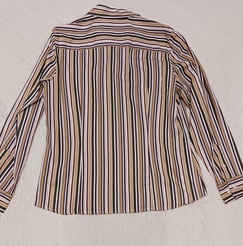 Jones Wear Studio Top Womens Sz XL  Disco 1970 Striped Long Sleeve Button-Up - Picture 7 of 10