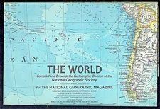 ⫸ 1970-12 December WORLD MAP, MAN POLLUTES ENVIRONMENT National Geographic - A1