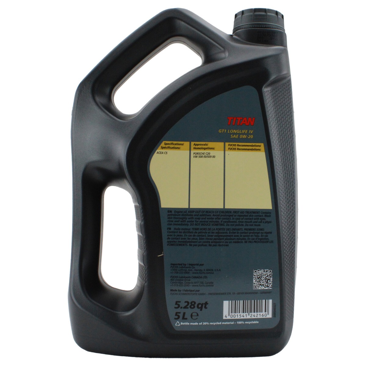 Fuchs Titan GT1 Longlife IV SAE 0W-20 Engine Oil 5 Liter 800361752