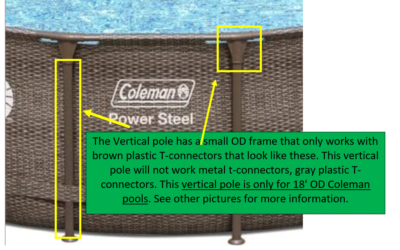 #ad Coleman Vertical Leg 18 ft OD x 48 in Power Steel Pool FREE SHIPPING $26.00