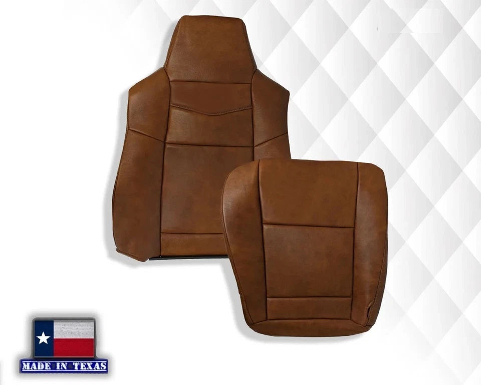 Fundas de asiento delanteras de cuero compatibles con Ford F250 F350 King Ranch 2003-2007 Foto 3 de 4